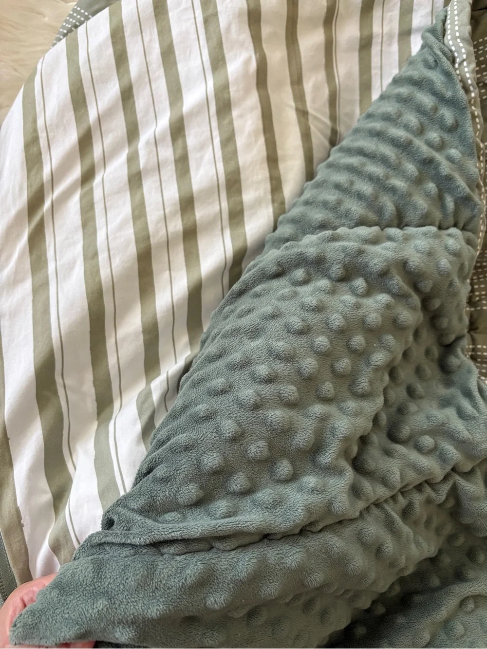 Green and white Toddler sized Beddy’s